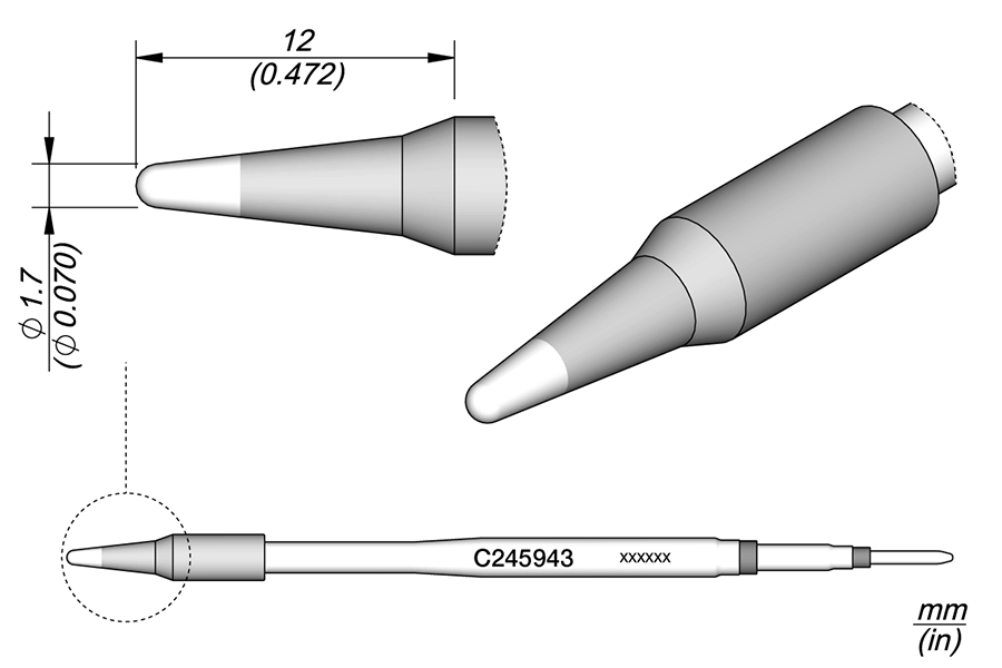 C245943 - Conical Cartridge Ø 1.7